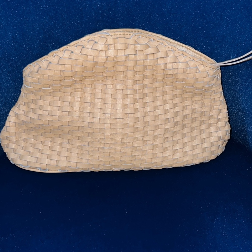 Cleobella Woven Straw-Style Clutch in Beige